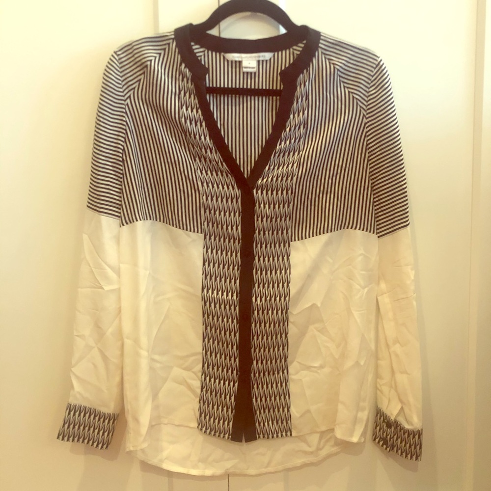DVF silk long sleeve blouse